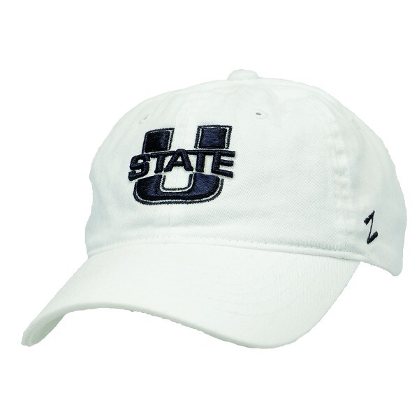 utah state metallic hat womens white and navy